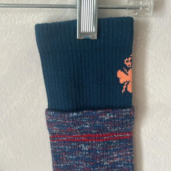 BOMBAS DOUBLE CUFF ALL-PURPOSE PERFORMANCE CALF SOCKS BLUE MAROON - Picture 4 of 5